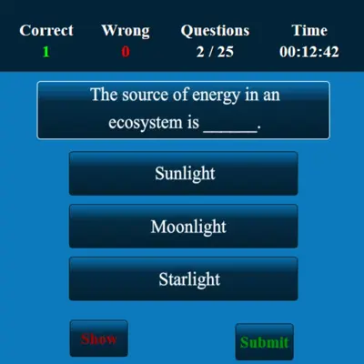 EcologyMCQ android App screenshot 2